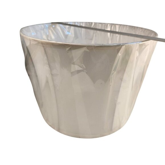 White Lamp Shade With Gold Harp Fitting Parts 13.5" Diameter X 10" Height - Picture 11 of 11